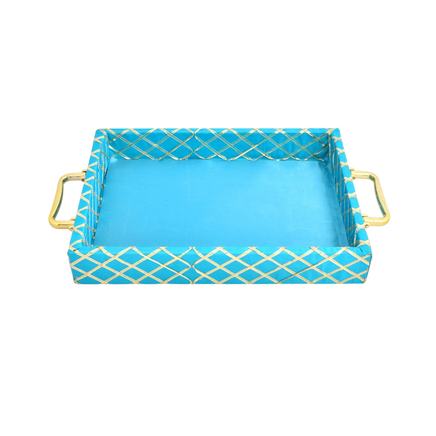 Traditional Rama Green Wooden Square Lace Hamper Tray