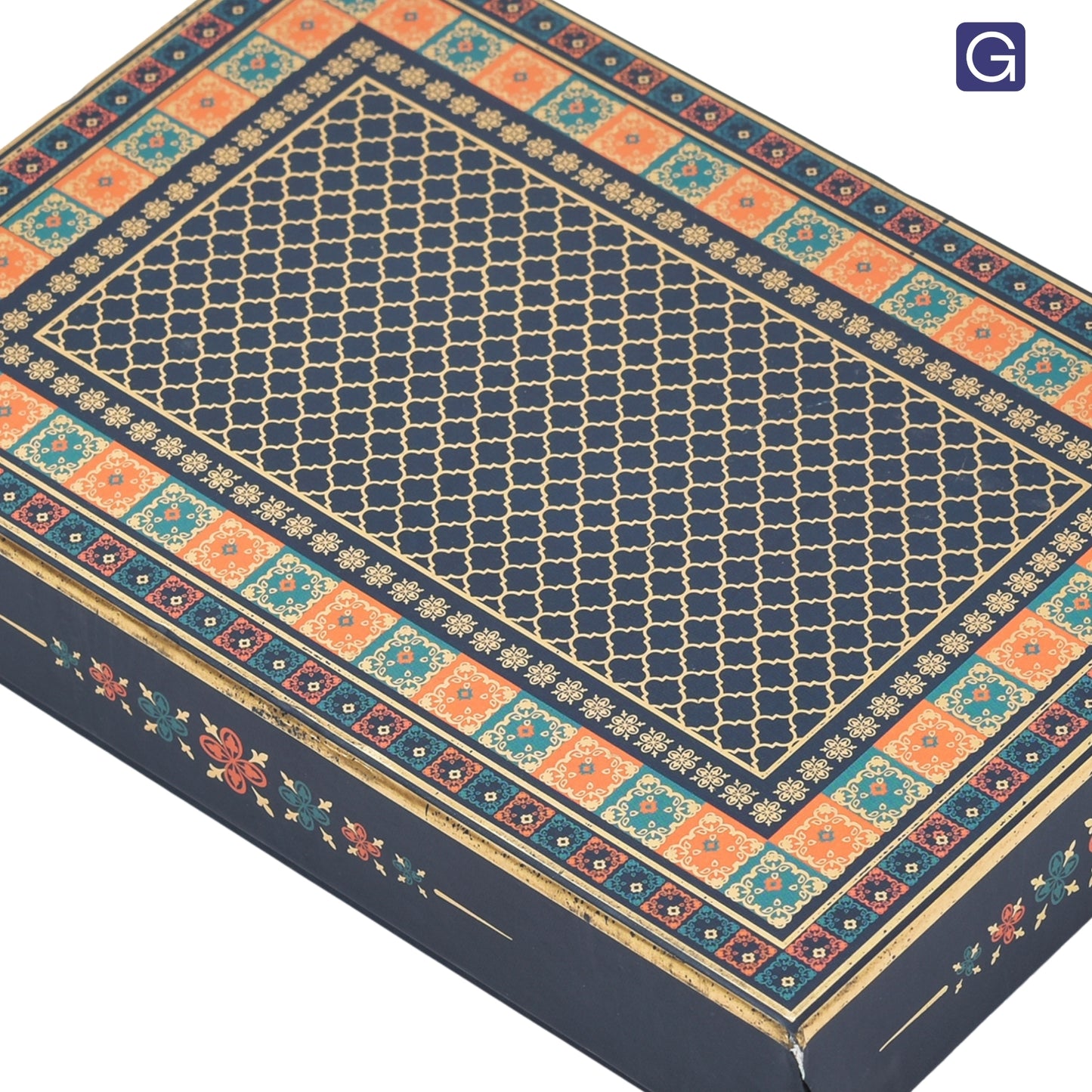 Blue Foil 4 Line Sweet Box | 500gm Premium Matte Finish Mithai Gifting Box
