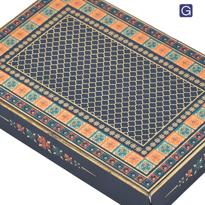 Blue Foil 4 Line Sweet Box | 500gm Premium Matte Finish Mithai Gifting Box