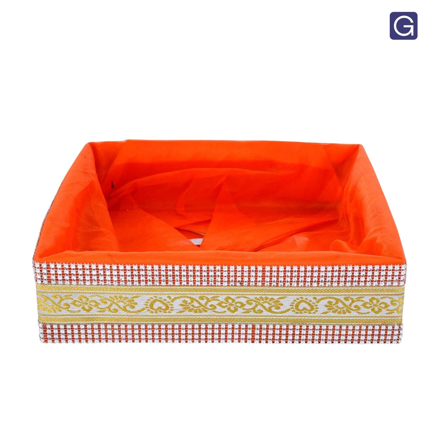 Orange Wooden Gift Hamper Basket | Decorative Basket for Festive Gifting
