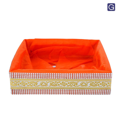 Orange Wooden Gift Hamper Basket | Decorative Basket for Festive Gifting