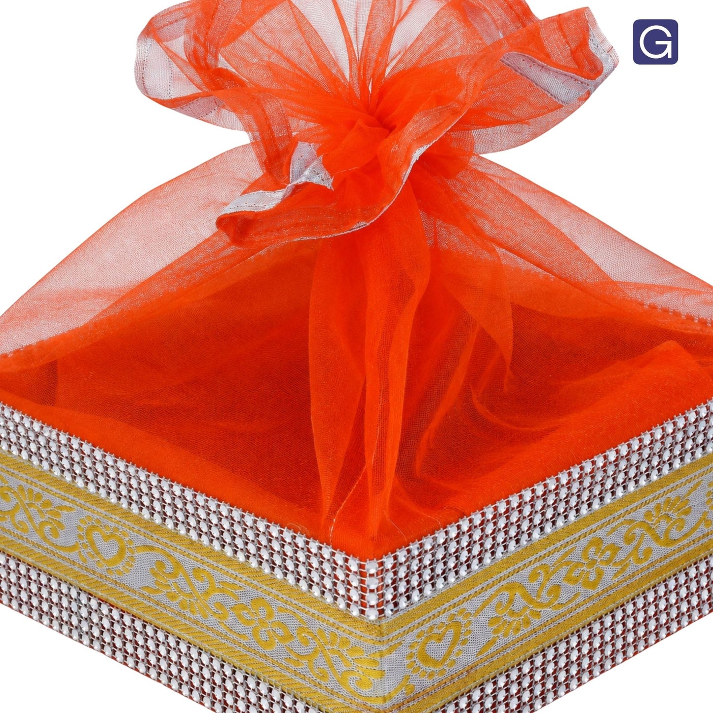 Orange Wooden Gift Hamper Basket | Decorative Basket for Festive Gifting