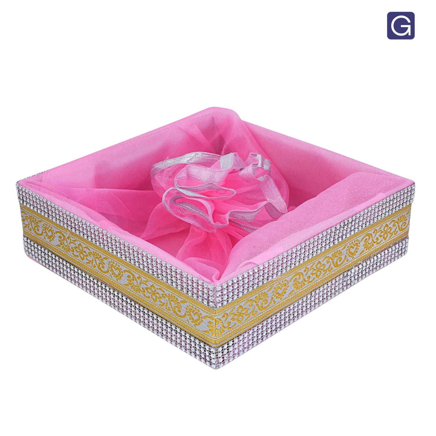Baby Pink Gift Basket with Lace | Wedding & Return Gift Packaging