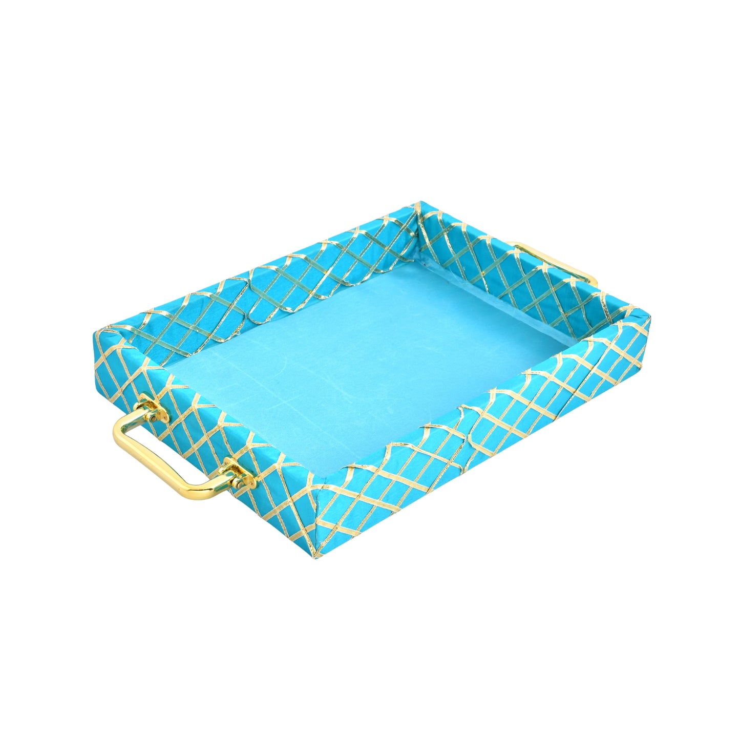 Traditional Rama Green Wooden Square Lace Hamper Tray