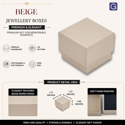 Beige Ring Gift Box | 4.5x4.5x5 cm
