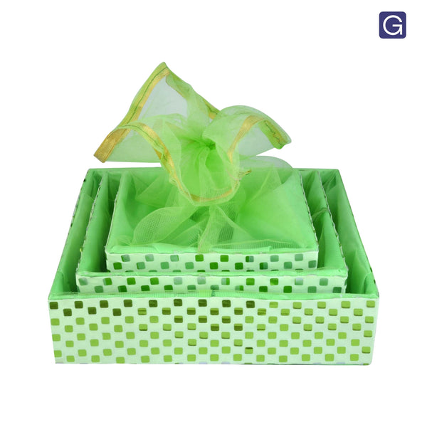 Classic Lime Green Decorative Basket Set of 3 - Front View | Grownex Packaging