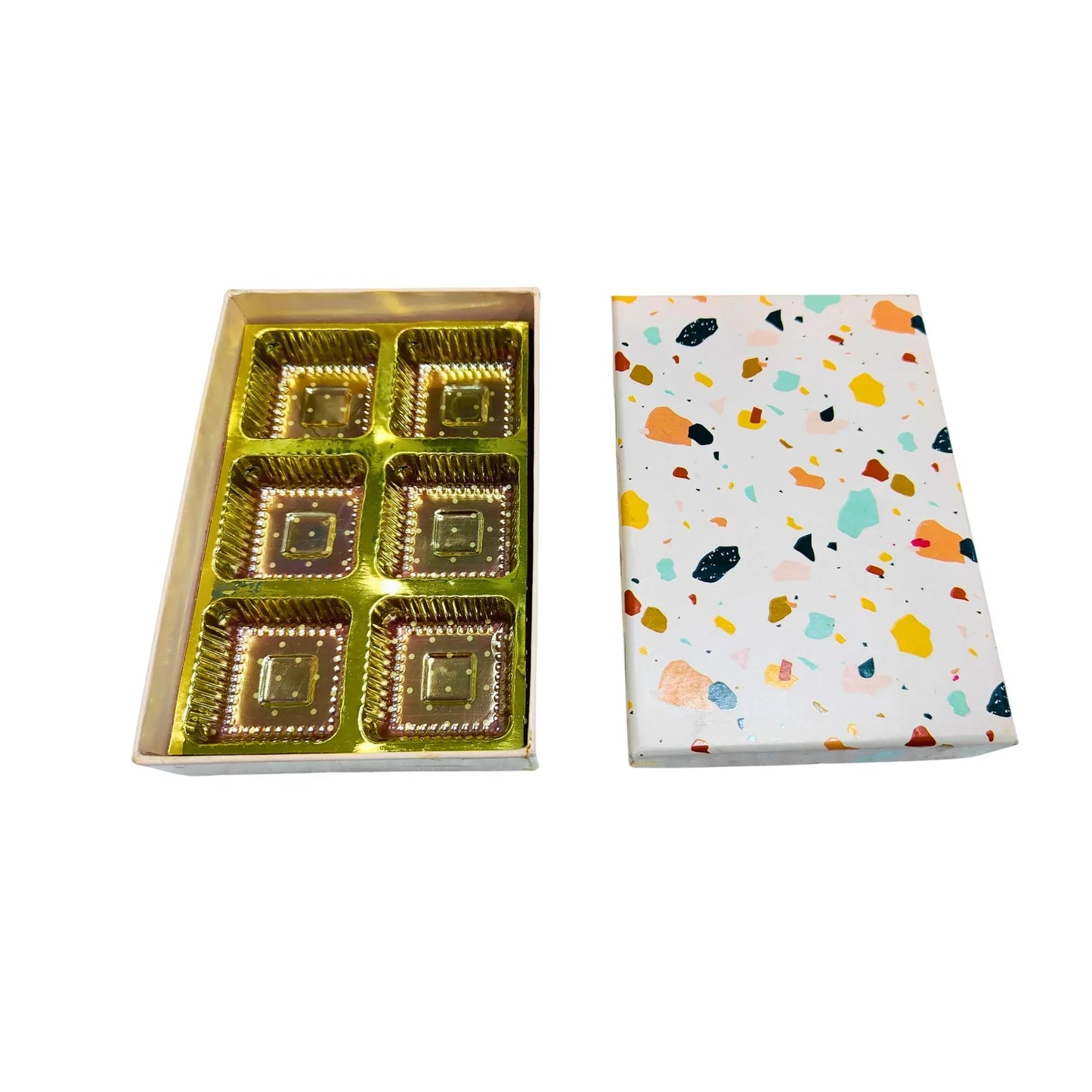 6 Pcs Cavity Chocolate Box – Stone Print | Grownex Packaging | Chocolate Box