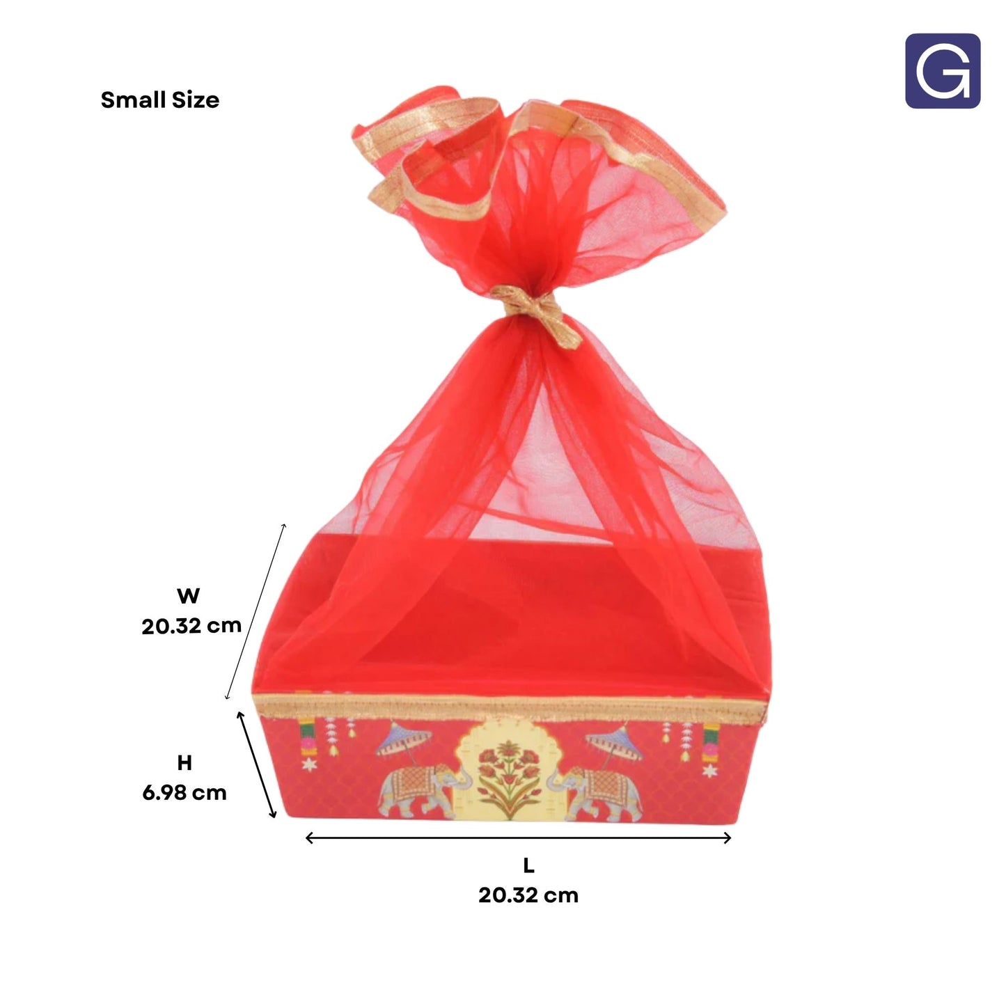 Red Elephant Print Gift Hamper Basket | Wedding & Return Gift Basket