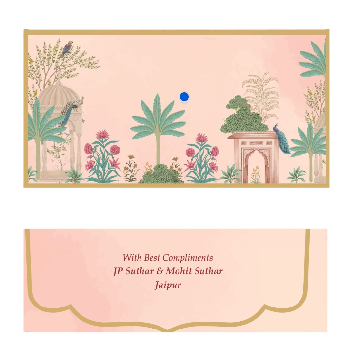 Personalised Pink Peacock Foil Envelope 18.42x8.89 cm