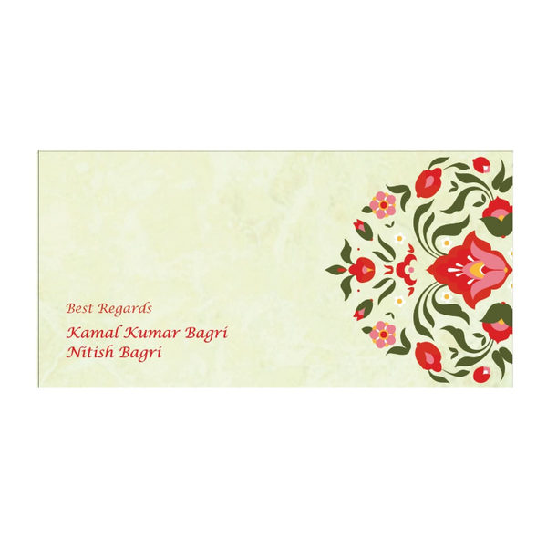 Personalised Plain Green Designer Foil Envelope 18.42x8.89 cm