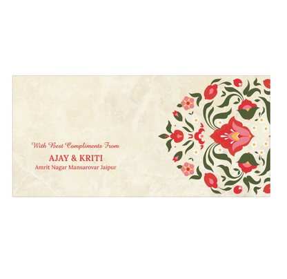 Personalised Plain Begie Designer Foil Envelope 18.42x8.89 cm
