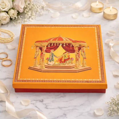 Wedding Theme 5 Partitions Lawana Box Lid Pattern | Grownex Packaging | Sweet Box