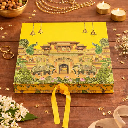 Rajasthani Theme Lawana Box Book Pattern (5 Partitions Tray) | Grownex Packaging | Sweet Box
