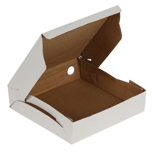 8.5x8.5x2 Inch White Corrugated Pizza Box | Grownex Packaging | Bakery Box