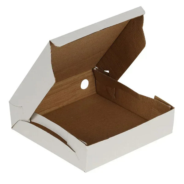 8.5x8.5x2 Inch White Corrugated Pizza Box | Grownex Packaging | Bakery Box