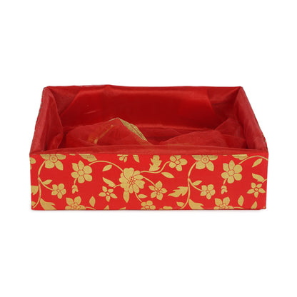 5 Piece Combo Large Decorative Sweet Box Set (12x12x3 Inch) | Festive Gift Packing Box for Diwali, Wedding & Return Gifts | Grownex Packaging | Basket & Tray