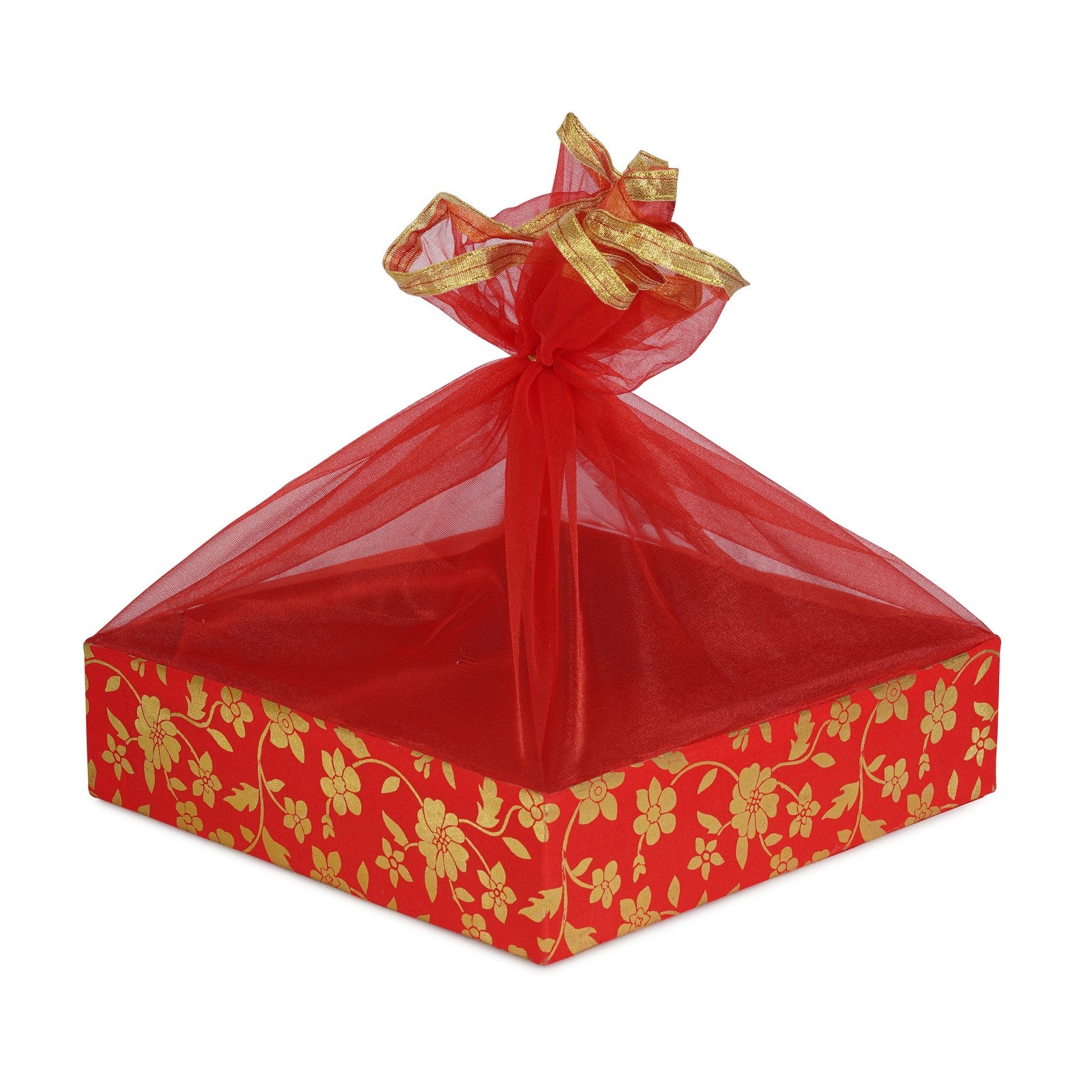 5 Piece Combo Large Decorative Sweet Box Set (12x12x3 Inch) | Festive Gift Packing Box for Diwali, Wedding & Return Gifts | Grownex Packaging | Basket & Tray