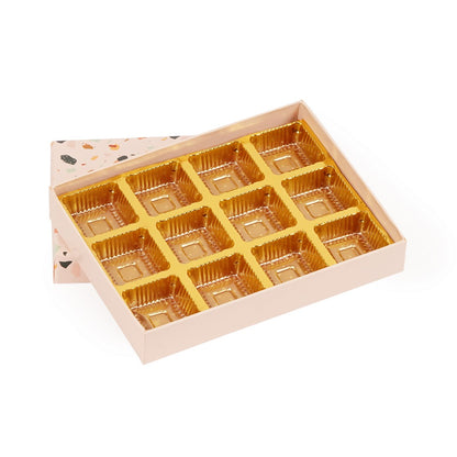 12 Pcs Cavity Chocolate Box - Stone Print | Grownex Packaging | Chocolate Box