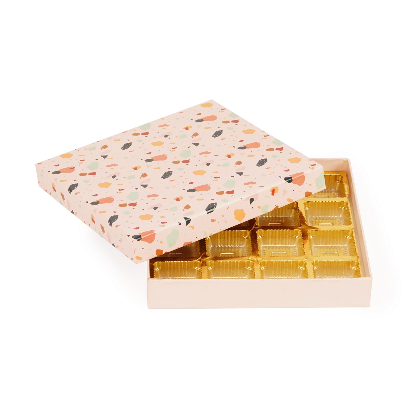 16 Pcs Cavity Chocolate Box - Stone Print | Grownex Packaging | Chocolate Box