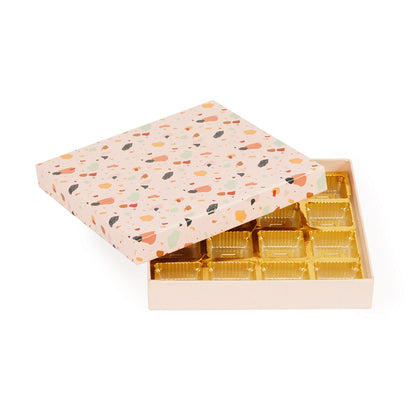 16 Pcs Cavity Chocolate Box - Stone Print | Grownex Packaging | Chocolate Box