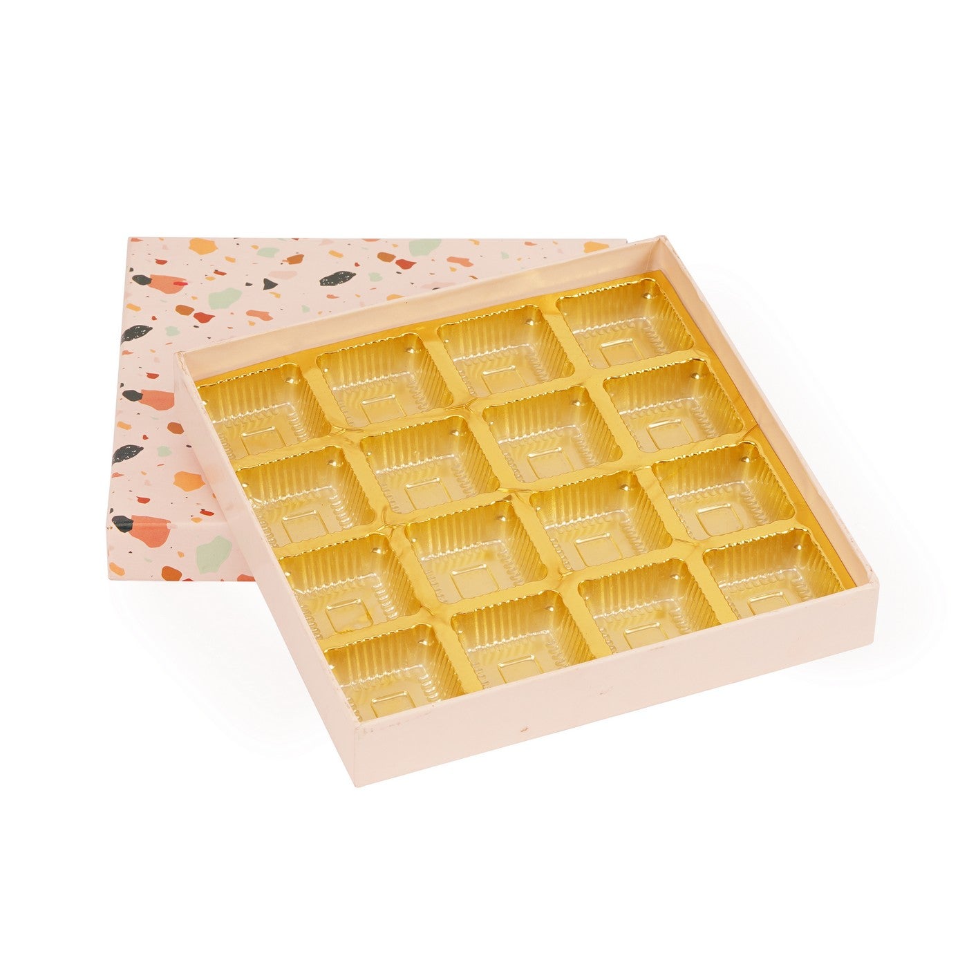 16 Pcs Cavity Chocolate Box - Stone Print | Grownex Packaging | Chocolate Box
