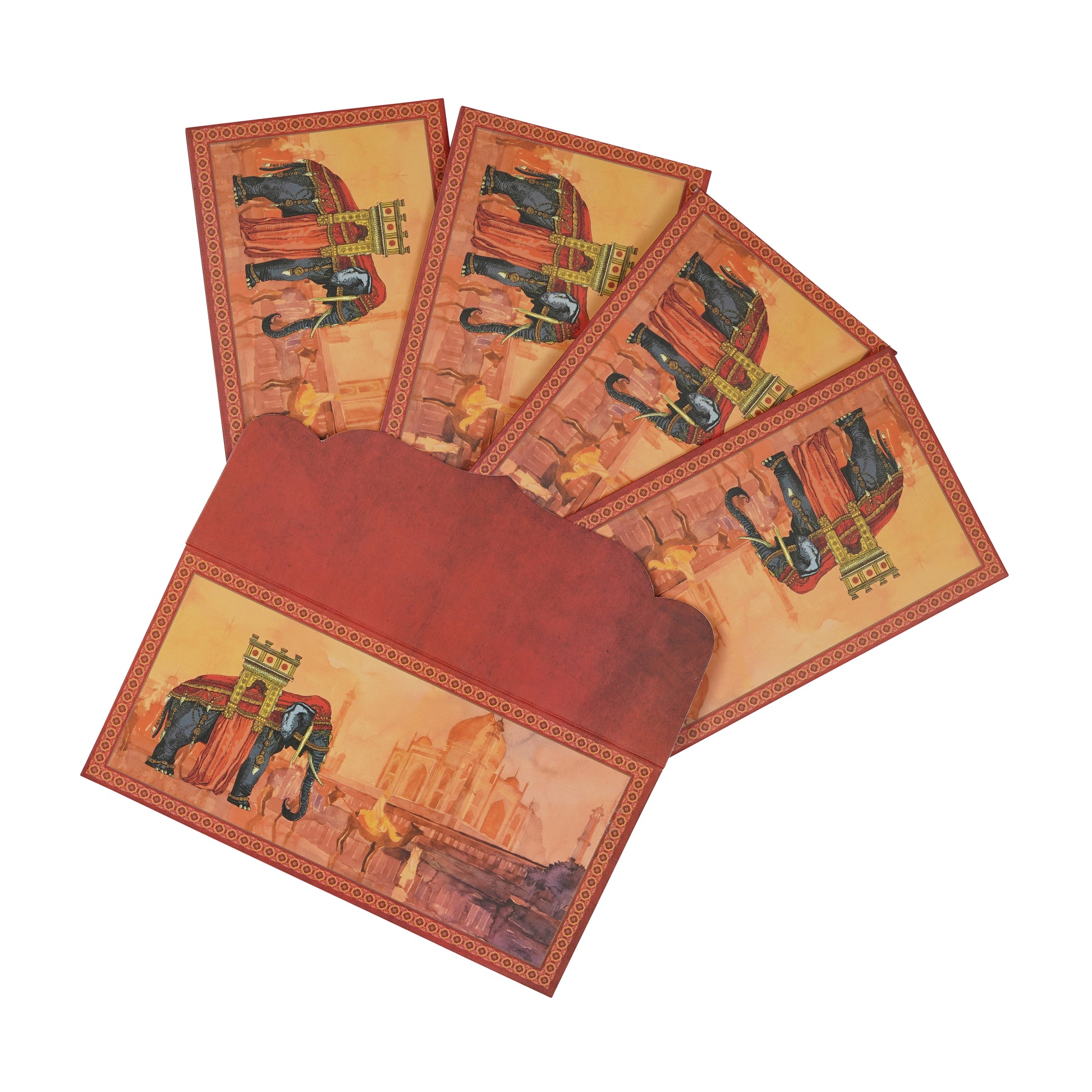 Red Elephant Foil Matt Envelope " Rakhi Special Gifting Envelope” | Grownex Packaging | Envelope