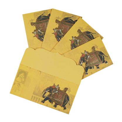 Yellow Elephant Foil Print Envelop For Rakhi Special | Grownex Packaging | Envelope