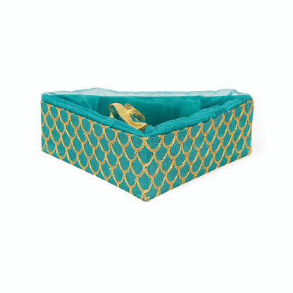 Triangle Basket Green with Jar Padding