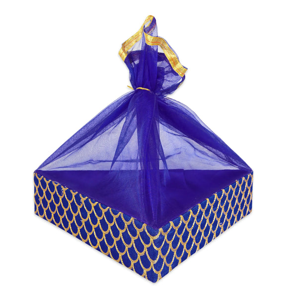 Royal Blue Designer Triangle Basket - Front View | Grownex Packaging
