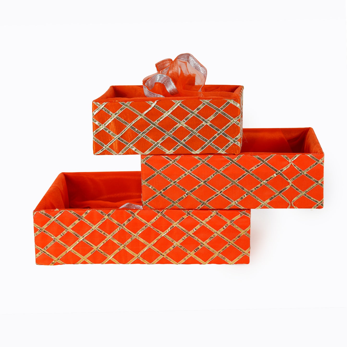 Square Lace Orange Basket