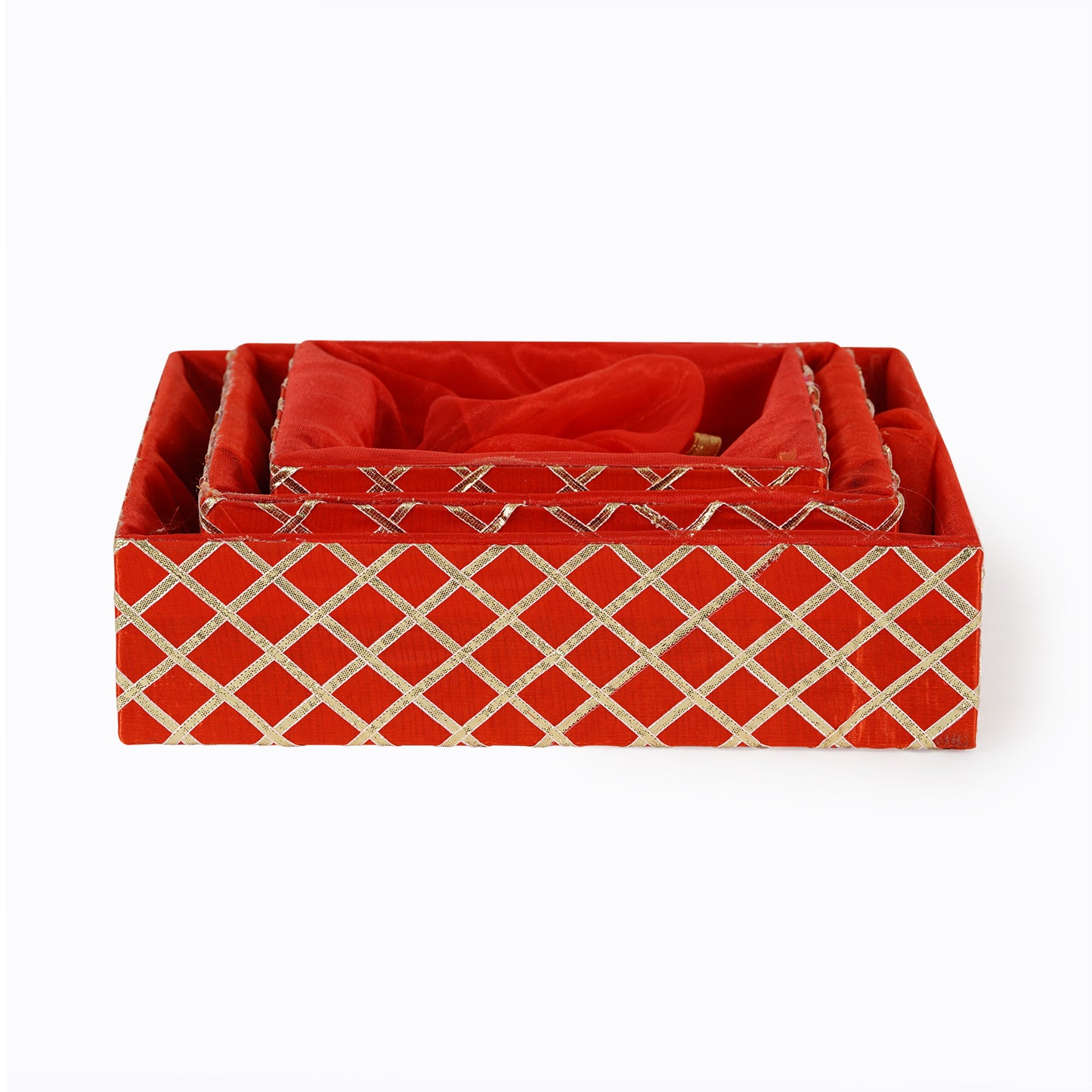 Square Lace Red Basket