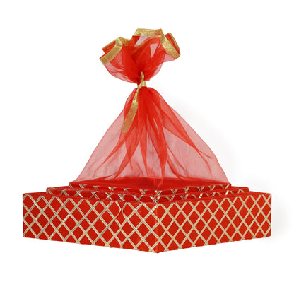 Square Lace Red Basket