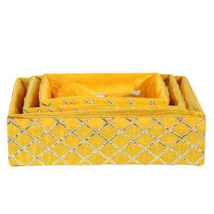 Square Lace Yellow Basket