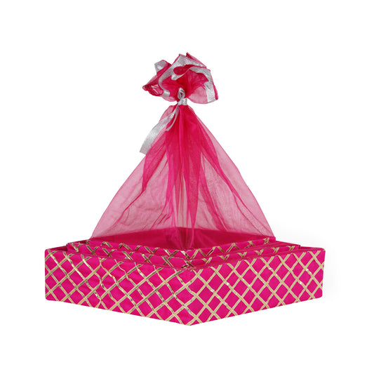 Square Lace Rani Pink Basket | Grownex Packaging | Basket & Tray