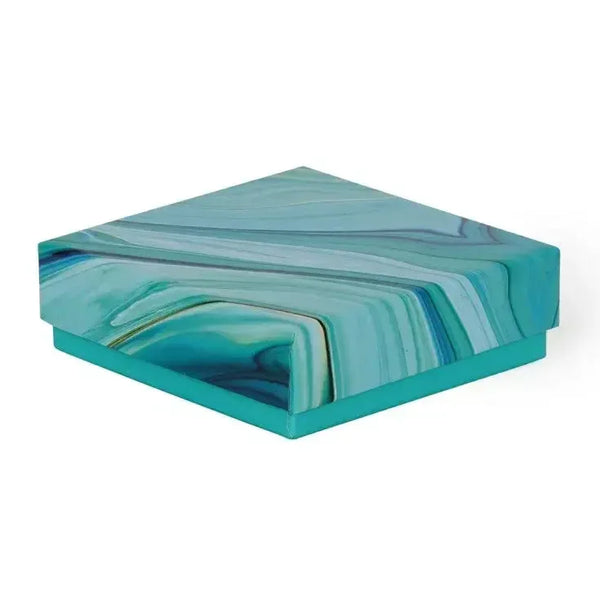 4 Pcs Cavity Chocolate Box - Marble Blue | Grownex Packaging | Chocolate Box