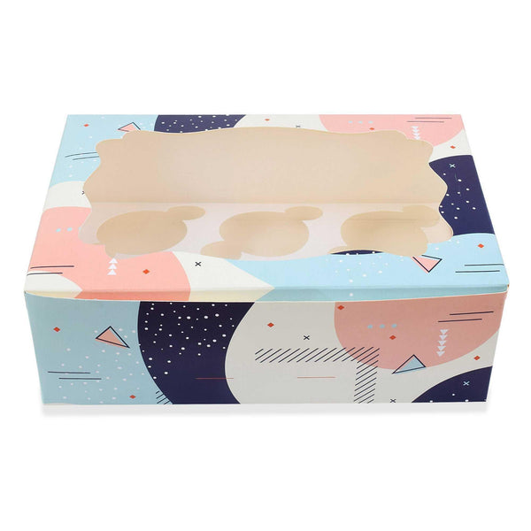 6 Pcs Cupcake Folding Box Multi Color | Grownex Packaging | Bakery Box