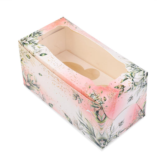 2 Pcs Cupcake Folding Box Beige