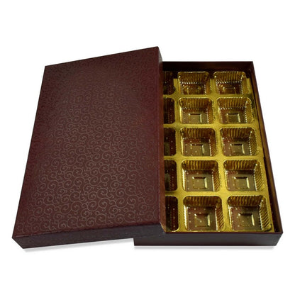 15 Pcs Cavity Chocolate Box - Brown | Grownex Packaging | Chocolate Box