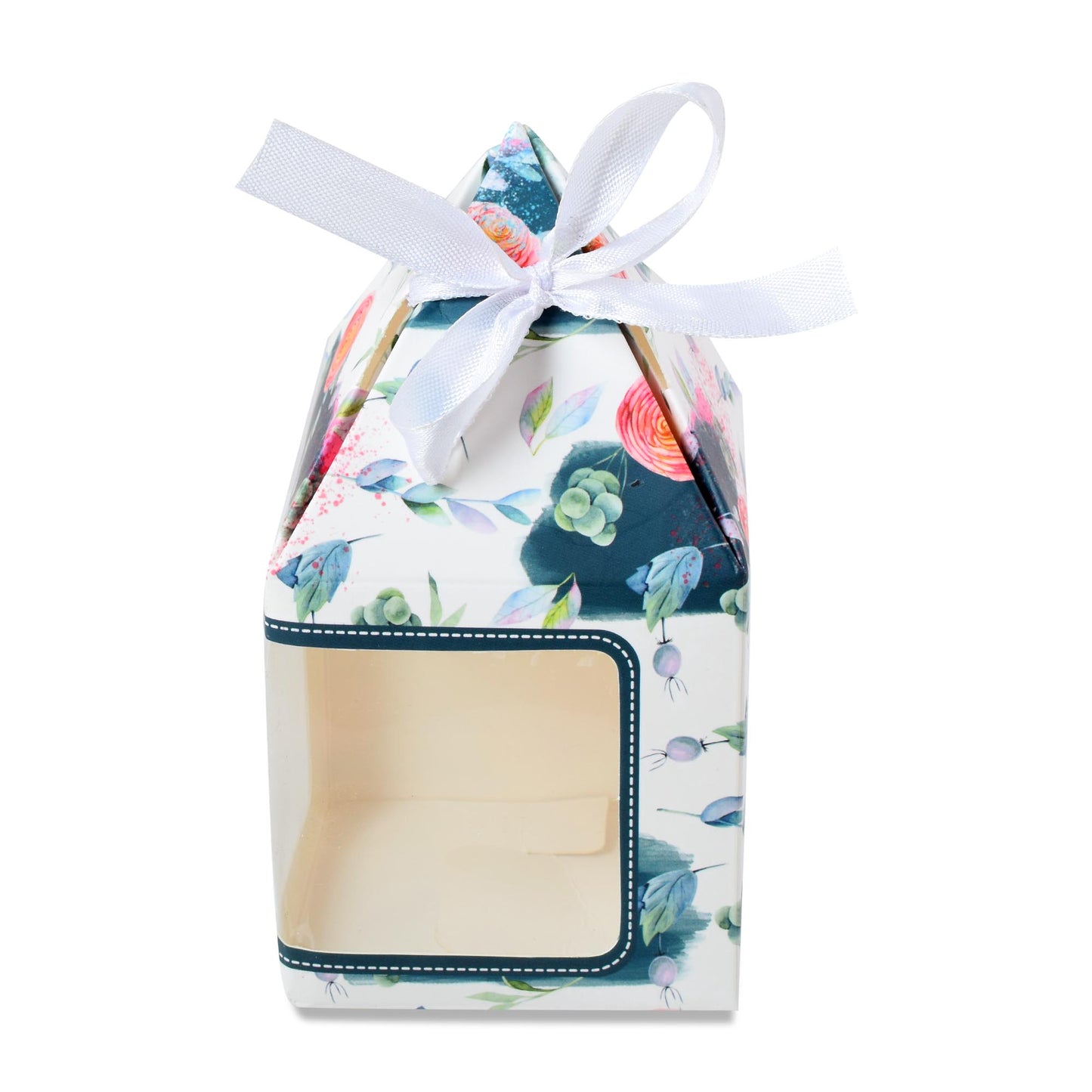 Pyramid Shape Folding Box Floral Print