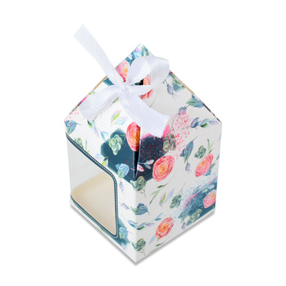 Pyramid Shape Folding Box Floral Print