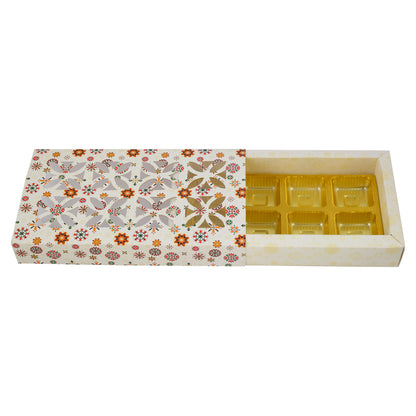 Floral Beige 8 Cavity Folding Chocolate Box