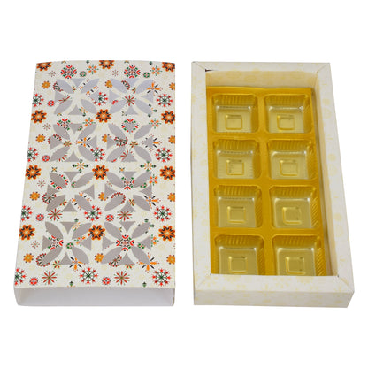 Floral Beige 8 Cavity Folding Chocolate Box