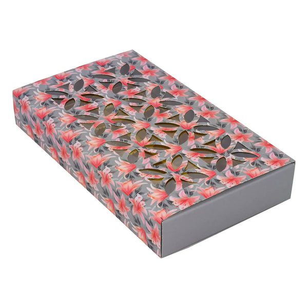 8 Pcs Folding Chocolate Box – Floral Grey | Grownex Packaging | Chocolate Box