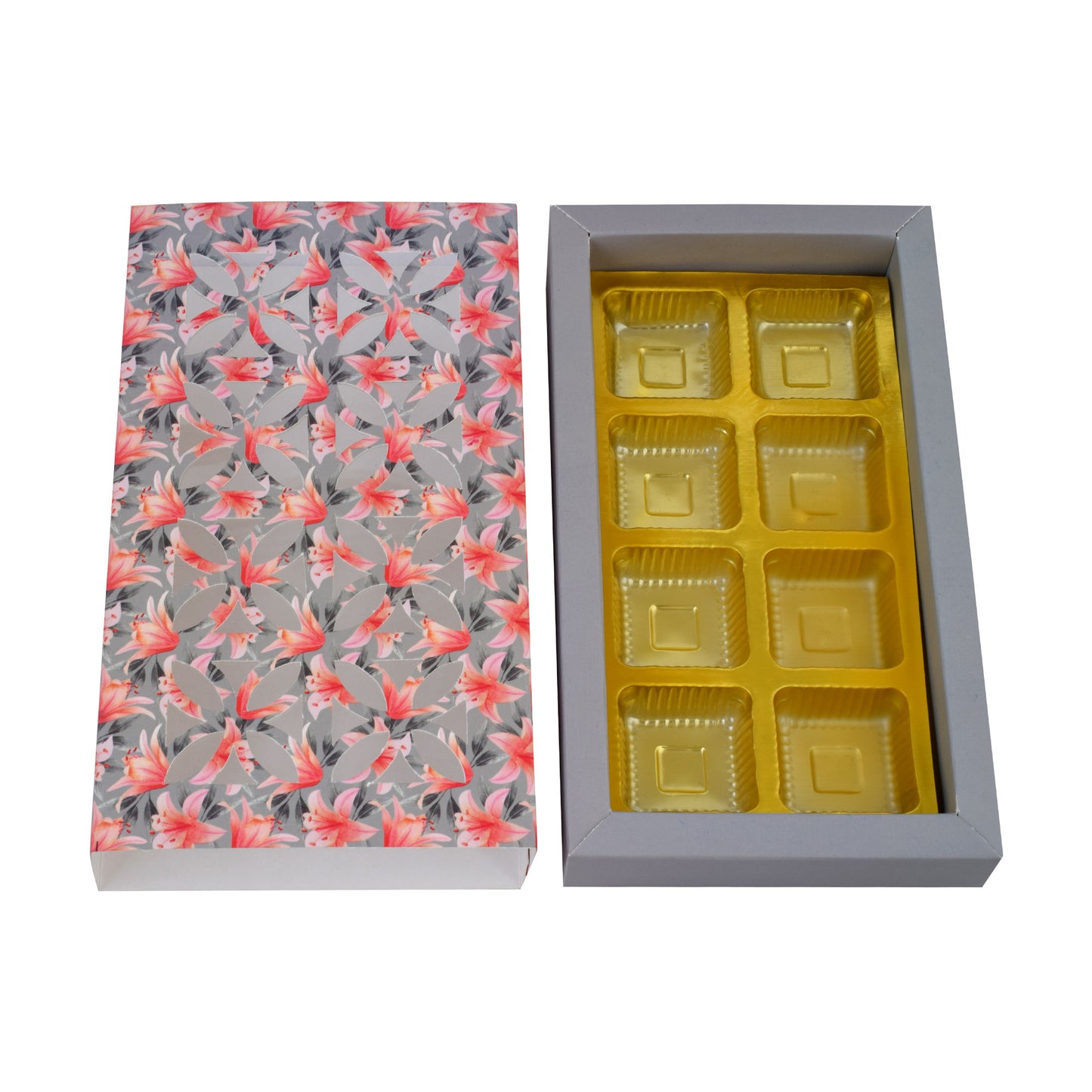 8 Pcs Folding Chocolate Box - Grey