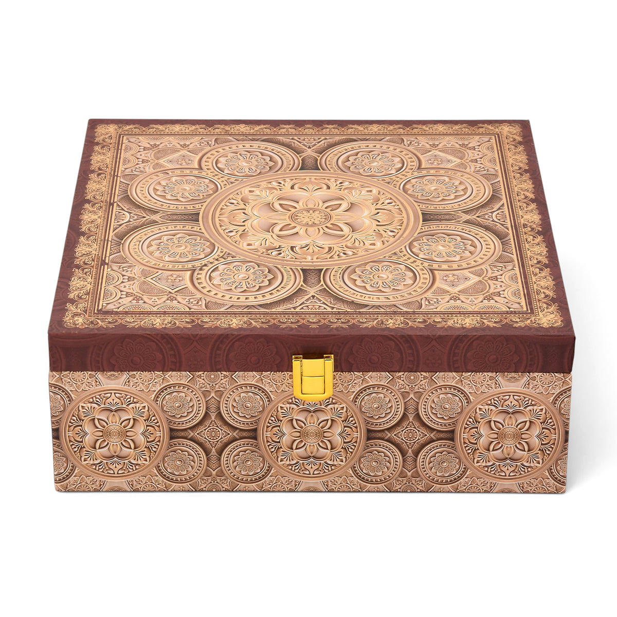 4 Jar Mandala Print Wooden Box - For Gifting