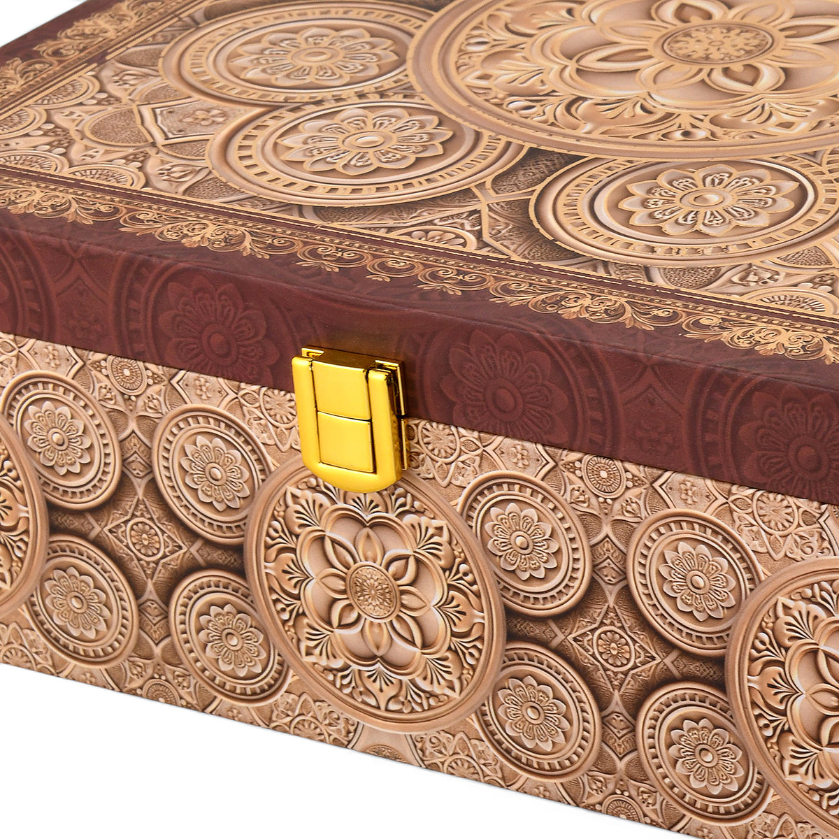 4 Jar Mandala Print Wooden Box - For Gifting