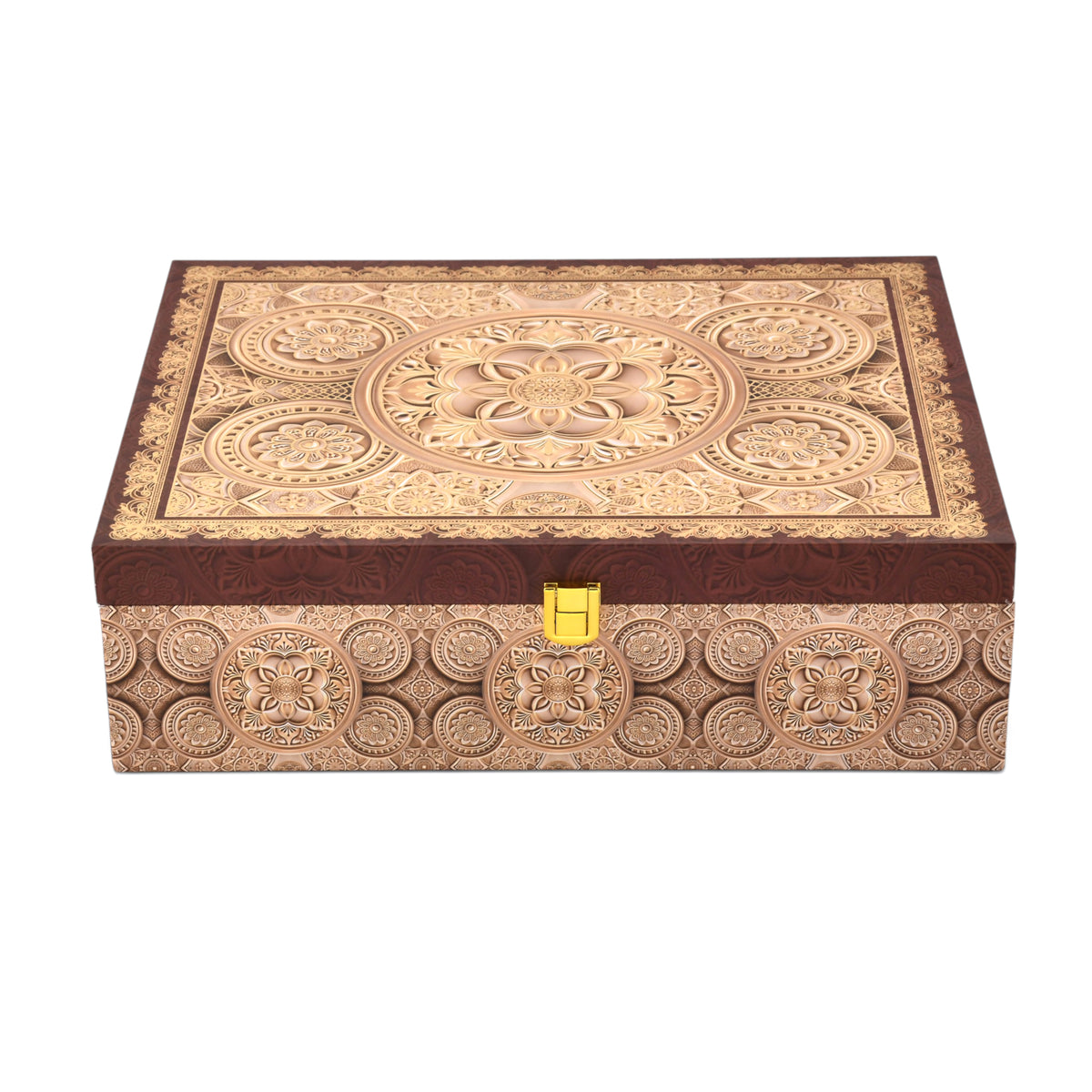 6 Jar Mandala Print Wooden Box - For Gifting