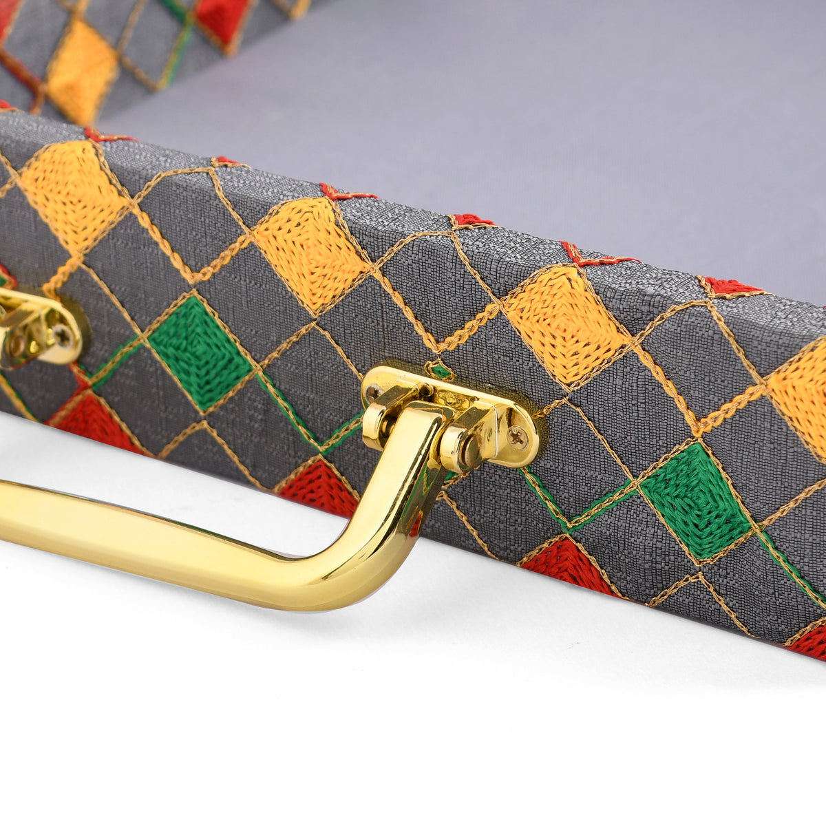 Slate Grey Multicolor Border Tray