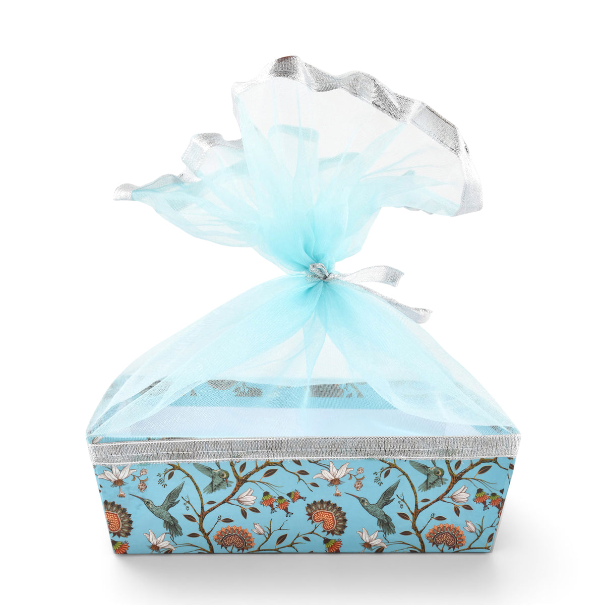 Blue Bird Print Gift Hamper Basket | Wedding & Return Gift Basket