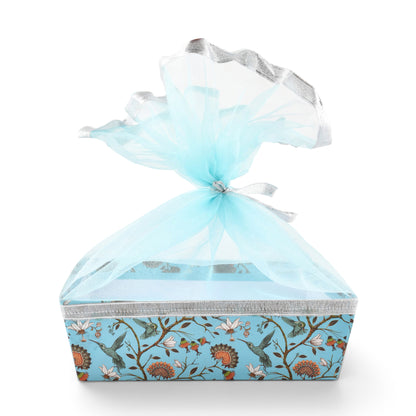 Blue Bird Print Gift Hamper Basket | Wedding & Return Gift Basket